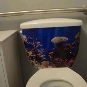 Toilet aquarium decal 