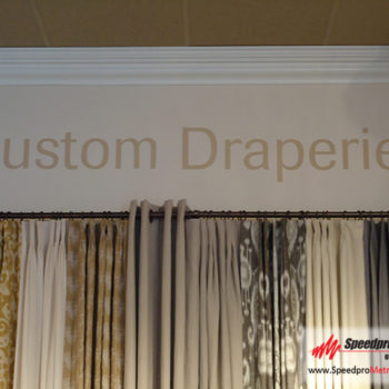 Custom Draperies wall graphic 