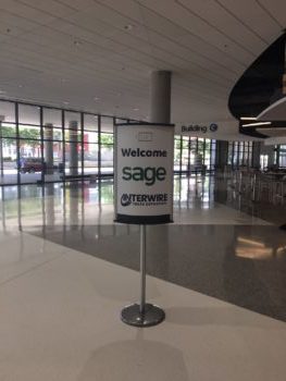 Welcome Sage standing sign 