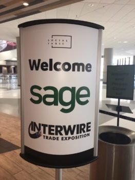 Welcome Sage standing sign 