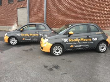 50 Really Means 50 vehicle fleet wrap 