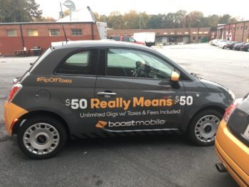 50 Really Means 50 vehicle fleet wrap 