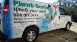 Plumb Genie vehicle fleet wrap side view 