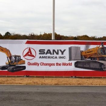 Sany America Inc. large sign 