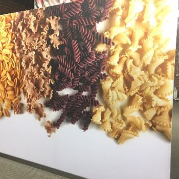 Pasta standing display side view 