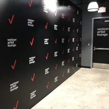 Verizon artist lounge wall sign and door signage 