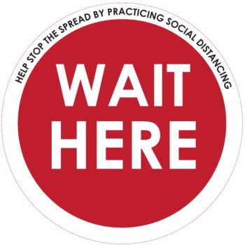 Wait Here Red Decal