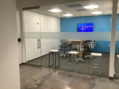 etched privacy band on conference room glass wall