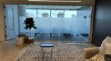 patterned etch film on conference room glass