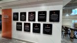 wall mural and black standoffs