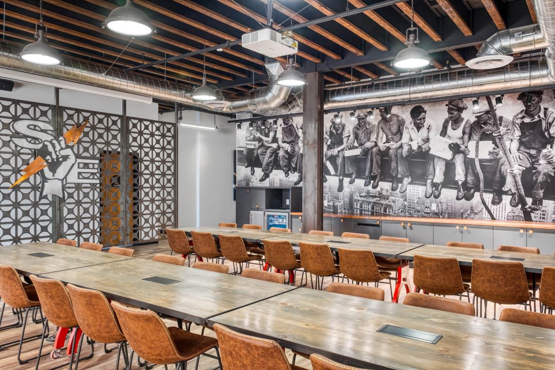 Vinyl Wall Mural with older black and white image on back wall