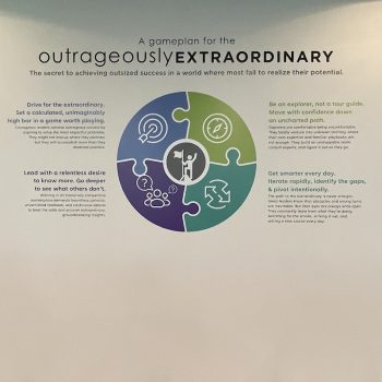 Vinyl wall graphic with puzzle design and text in multiple colors in San Diego, CA.