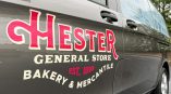 Door logo decals for Hester General Store.