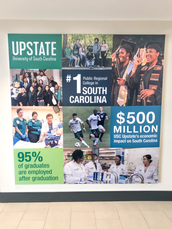 Silicone edge graphic printed with USC Upstate's branding.