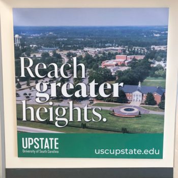 Silicone edge graphic printed with USC Upstate's 