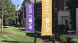 Welcome pole banners on Anderson's campus.
