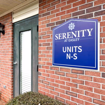 ACM building signage indicating a section of units from N-S for Serenity at Easley apartments.