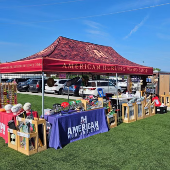 Custom canopy tent for American Hurling's mobile sporting event setup.