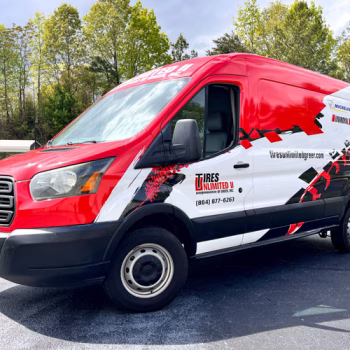 Fleet wrap addition to Tires Unlimited's fleet in Greer, SC.