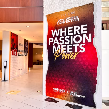 Temporary wall murals for a 9 Rounds tradeshow event in Greenville, SC.