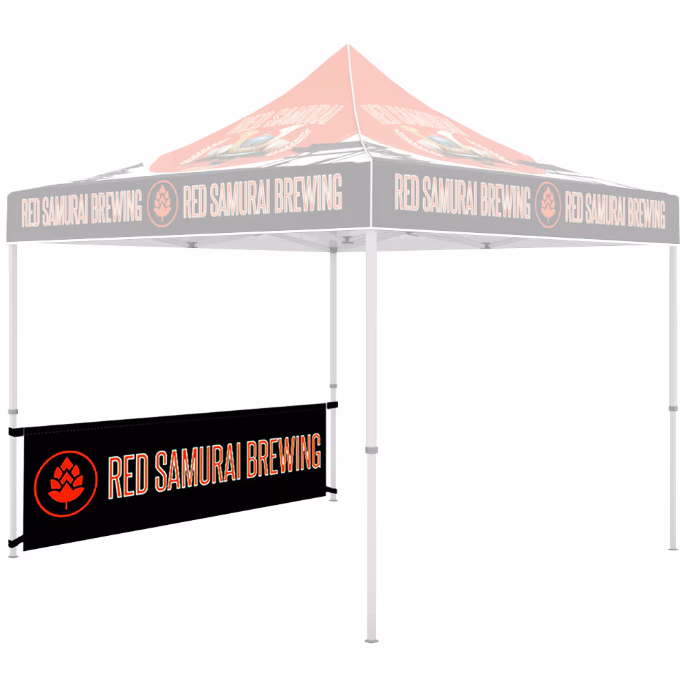 Product image of a 10' custom aluminum canopy tent with additional custom side wall.
