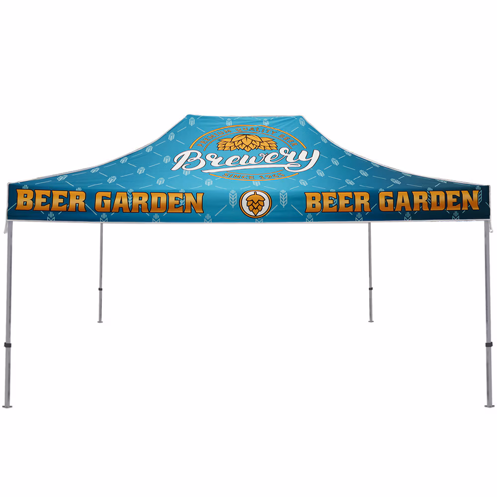 Product image of a 15' custom aluminum canopy tent.