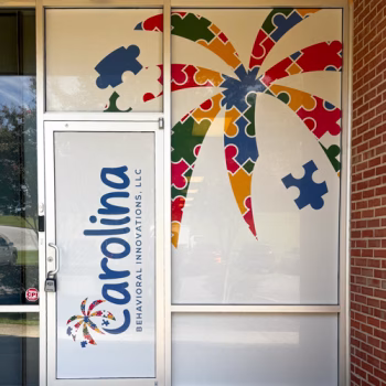 Custom window perf graphics at CBI's new location in Anderson, SC.