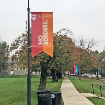 Albright College light post banner