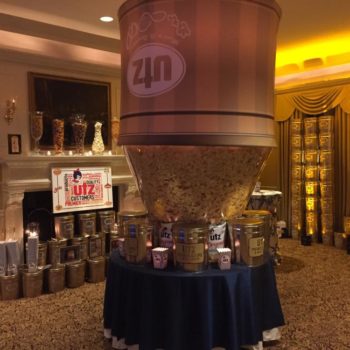 Utz logo on a popcorn display