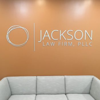 Jackson Law Firm Dimensional wall lettering