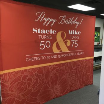 Happy Birthday standing banner display