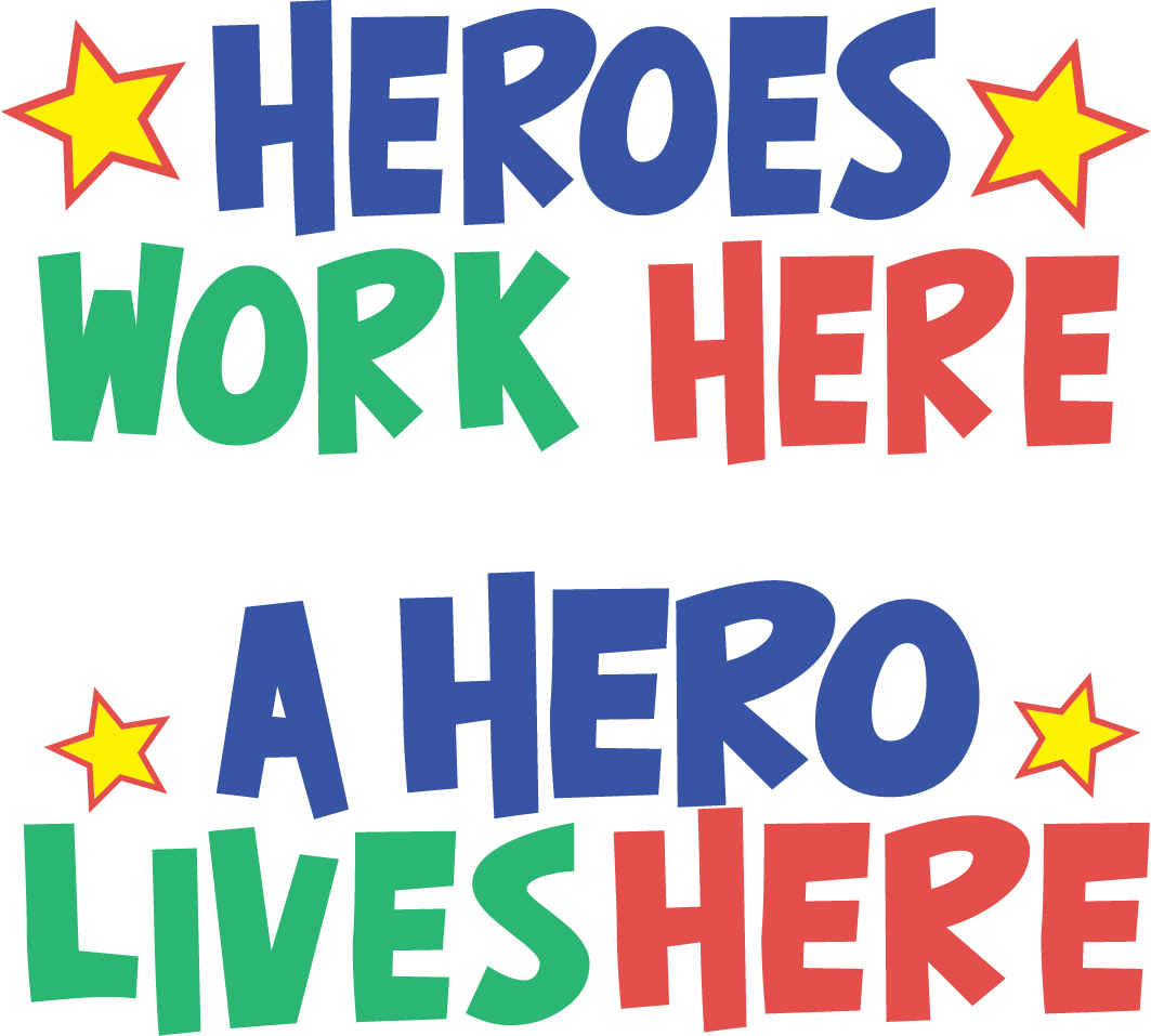 Heroes Work/Live Here Sign 48”x24”, White Coroplast with H-Stakes (Specify WORK or LIVE in notes)