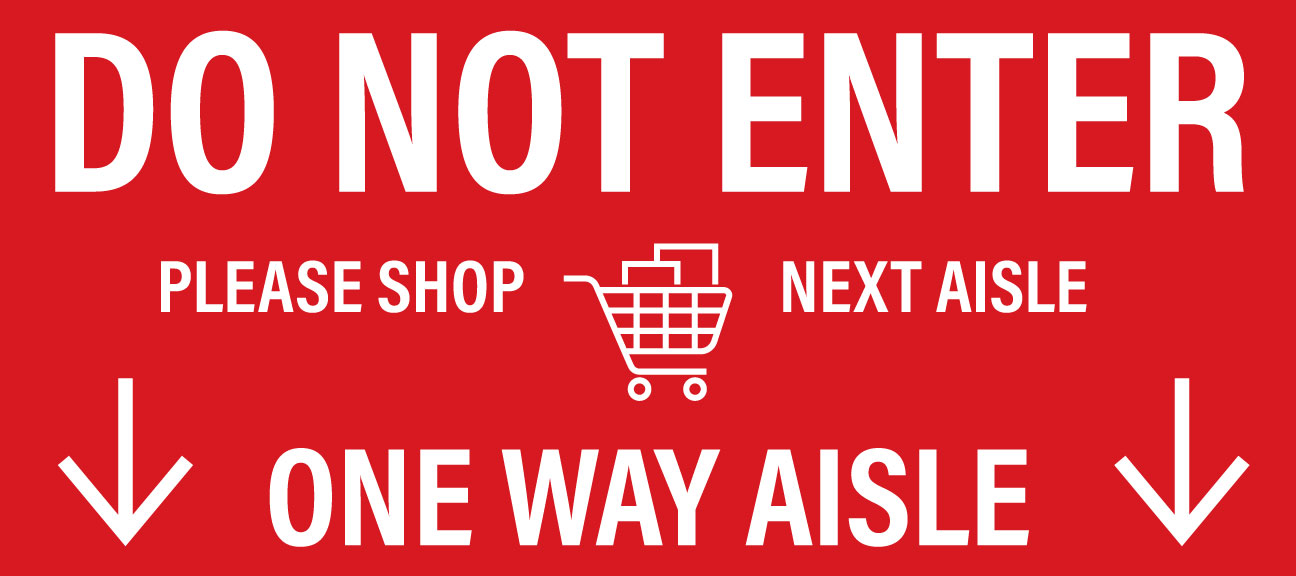 One Way Aisle DO NOT ENTER Floor Decal, 8"x18"