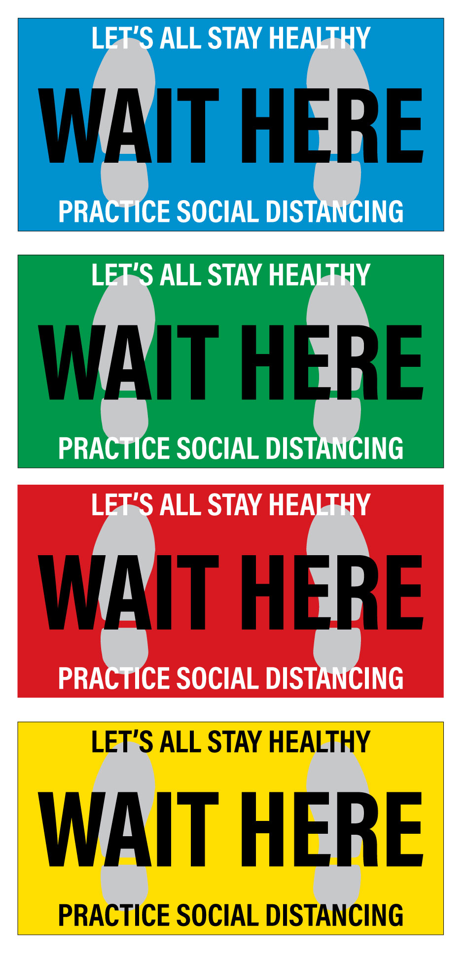 Please WAIT HERE Floor Graphics,12x24" (Specify color option in notes)