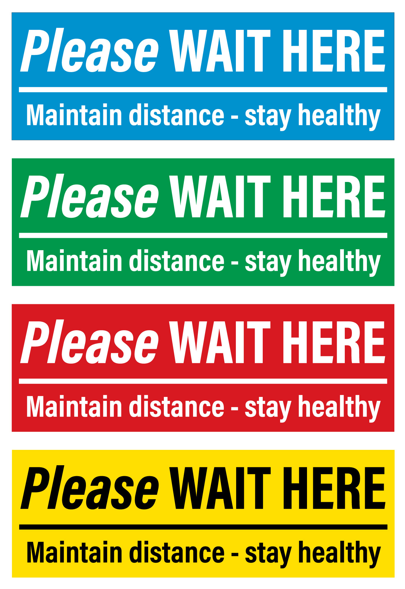Please WAIT HERE Floor Graphics, 6”X18" (Specify color option in notes)