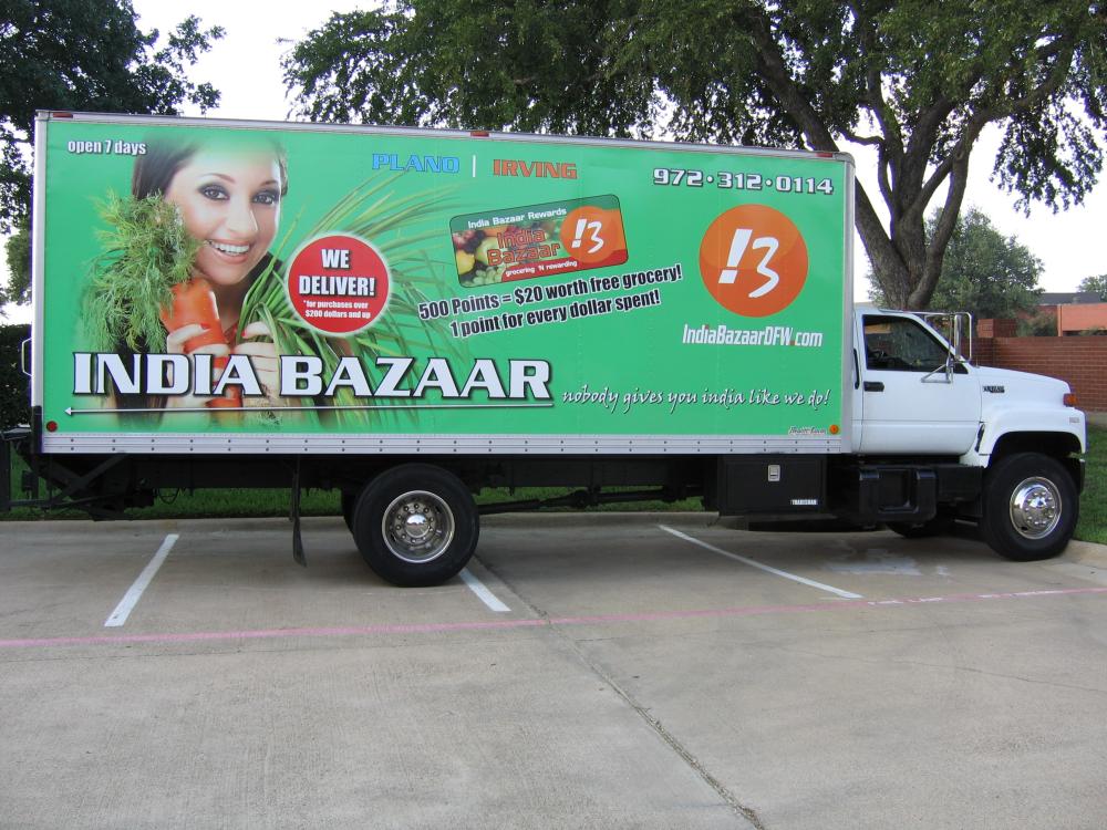 India Bazaar delivery truck wrap