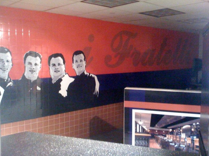 Restaurant wall mural