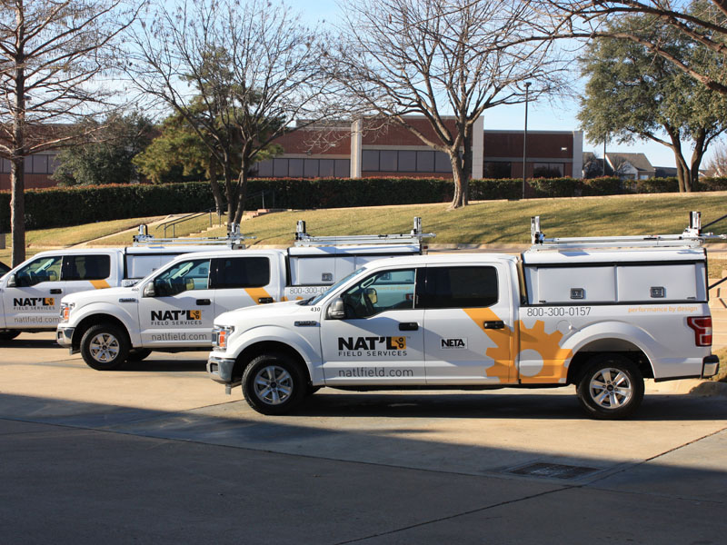 Fleet wraps on Nat'l Field Service trucks