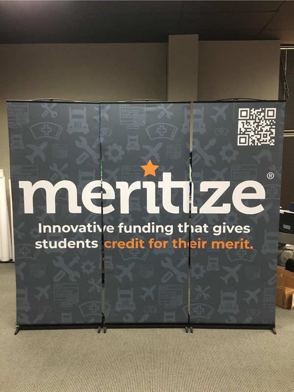 Pop up banner for the company meritize