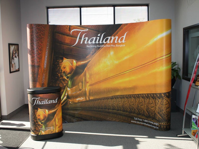 A trade show display advertising Thailand