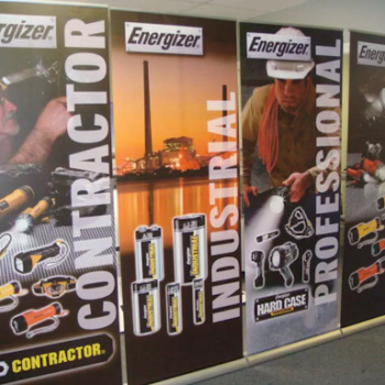 Retractable sign banners with vinyl signage