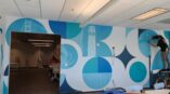 panel wall vinyl installation in office