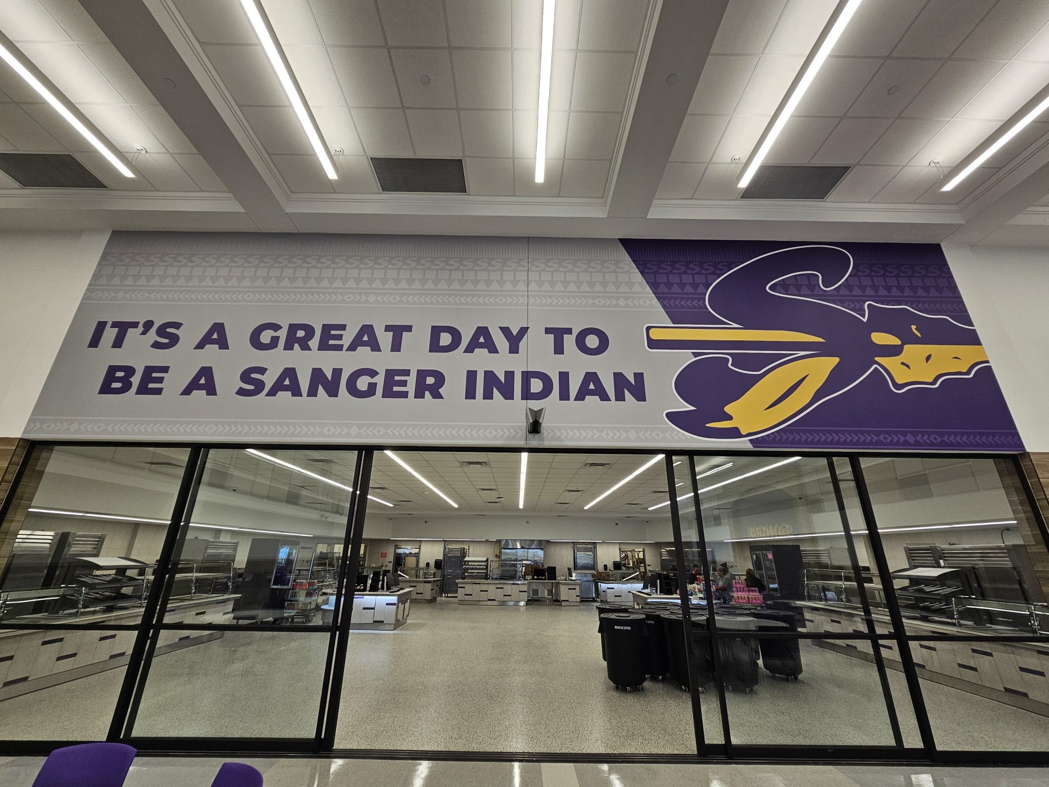 Custom wall graphic reading 