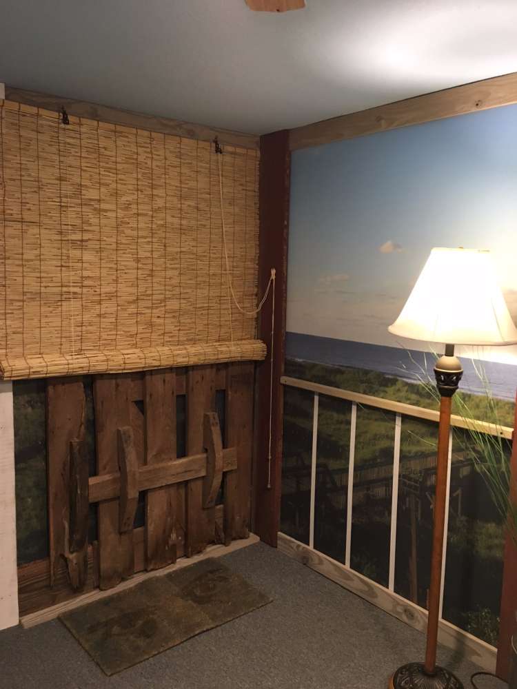 Beach view printed on wall
