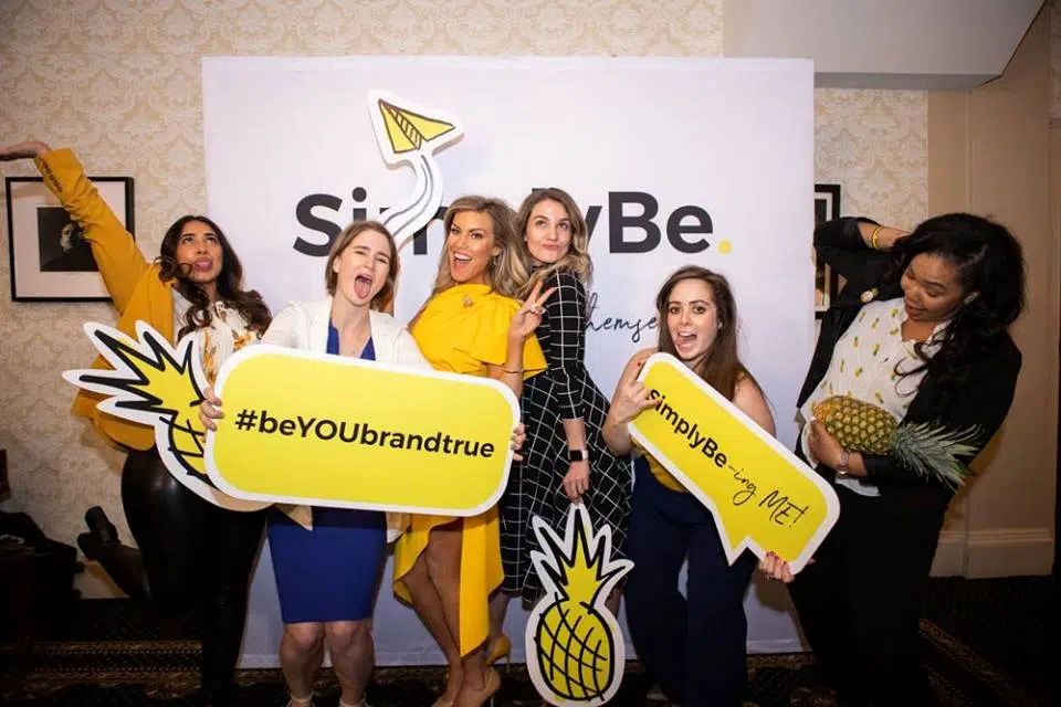 Joyful smile radiating happiness at an engaging event display