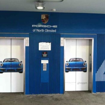 Porsche custom elevator wrap
