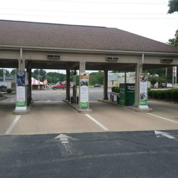 Bank drive-through outdoor banner signage