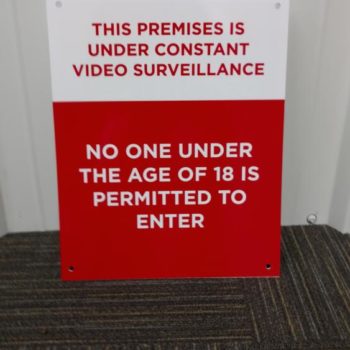 video surveillance indoor signage