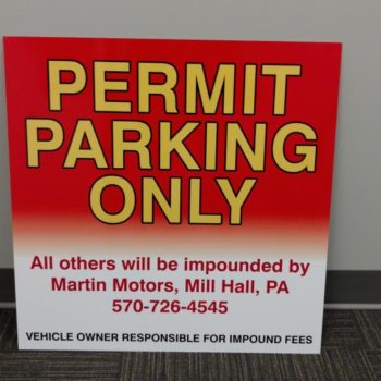 permit parking only outdoor signage