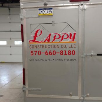 Lappy Construction trailer decal